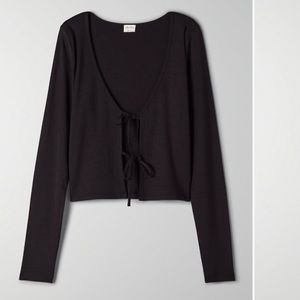Aritzia Wilfred Free Only Tie-Front Long-sleeve